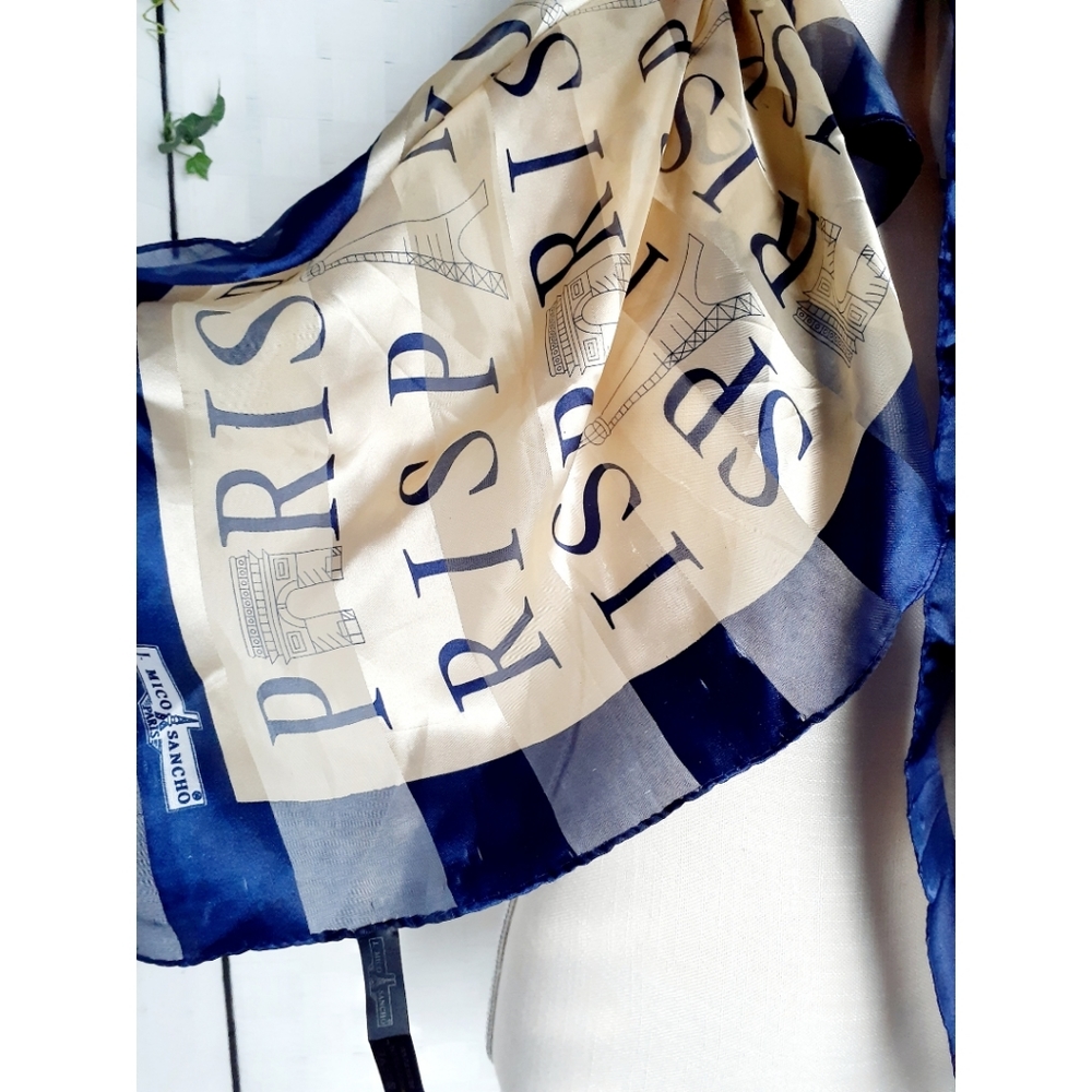 J. Mico Sancho Eiffel Tower "R I S P" Square Scarf - image 3
